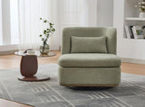 25.2 "Wide Modern Chenille Cushioned Armless Metal Base 360&deg Swivel Chair with Pillow, Suitable W3118P253948