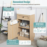 18.5" Bathroom Vanity with Reversible Resin Sink, MDF Cabinet with Adjustable Shelf and Elegant Zinc N729P285512N