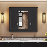 Bathroom Wall Cabinet with Mirror, Wall Mounted Medicine Cabinet with 5 Shelves, Mirrored Door Over N710P252503B