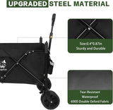 Collapsible Wagon Heavy Duty Wagons Carts Foldable with Removable Canopy, Foldable Wagon Cart with 45037488
