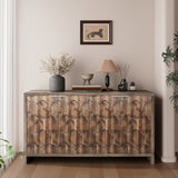 Accent Cabinet Farmhouse Style 4 Door Wooden Cabinet Sideboard Buffet Server Cabinet Storage W1435P216113