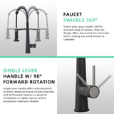 Faucet for Kitchen Sink, Black Kitchen Faucet with Pull Down Sprayer, Modern Commercial Spring W1932P154734