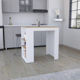 Portree Kitchen Island with 3-Side Shelves B200P188817