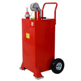 ZNTS 30 Gallon Gas Caddy With Wheels, Fuel Transfer Tank Gasoline Diesel Can Reversible Rotary Hand W46568159