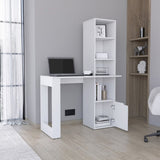 ZNTS Iowa Computer Desk with 1-Cabinet and 4-Tier Bookcase B200P188863