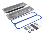 Black Finned Tall Valve Covers 3-11/16" Height with Center Bolt Fit for Chevy SBC 305 350 450 5.0L & 77810256