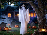 Halloween Hanging Swinging Girl Prop with Light-up Eyes & Scary Sounds, Voice Activated Life Size 64477018