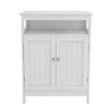 ZNTS Bathroom standing storage with double shutter doors cabinet-White 01478226