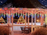 Blue meteor shower light, outdoor solar powered icicle light, snowflake falling rain string light, 02294674