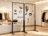 2-Pack 2' x 5.6' Gridwall Display Tower, Double-Sided Floorstanding Rack with T-Base & Clips 92322734