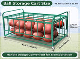 Ball Storage Cart, Basketball or Volleyball Storage Bin with Wheels, Basketball Holder Cage for 86078278