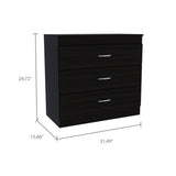 Melia Three Drawer Dresser, Superior Top, Metal Hardware -Black B20092095