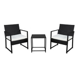 Single 2pcs Coffee Table 1pc Exposed Flat Chair Three-Piece Set Black 23974444