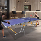 ZNTS 8ft Mid-Size Table Tennis Table Foldable & Portable Ping Pong Table Set for Indoor & Outdoor Games 05742076