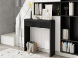 TREXM Rustic Console Table with 3 Fluted Drawers - Solid Wood Veneer Entryway Table Featuring N715P290573B