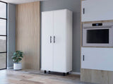 Fagan 2-Door 5-Shelf Kitchen Pantry White B062103264