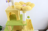 71 inch flower cat tree with large condo removable flower cushion and hammock yellow W243P326629