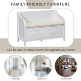 Rustic Style Solid wood Entryway Multifunctional Storage Bench with Safety Hinge 60666981