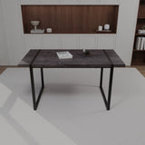 59 " dining table modern industrial rectangular MDF black , 4-6 people, 1.5" thick engineering wood 28112889