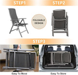 Patio Folding Chairs Set of 2, Aluminium Frame Outdoor Reclining Patio Chairs for Garden Camping W1859P210825