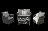 4 Pieces Outdoor Patio Furniture Sets Garden Rattan Chair Wicker Set, Poolside Lawn Chairs with W874P266298
