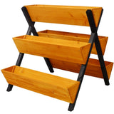 3 Tiers Wooden Vertical Raised Garden Bed with Legs,Brown Planter Raised Beds Kit for Flowers Herbs 96175538