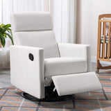 ZNTS Modern Upholstered Rocker Nursery Chair Plush Seating Glider Swivel Recliner Chair, Beige 06954011