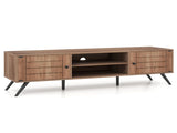 Oak Mid-Century Modern TV Stand for 65-Inch TVs, 210 lbs Capacity Media Console with Storage 43045845