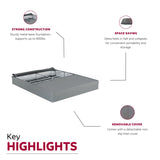 9 in. Full Size Foldable Metal Mattress Box Spring Foundation Bed Base, Modern Bedroom Furniture, B011P206778