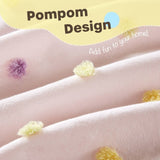 5PCS Full/Queen Cotton Jacquard Pom Pom Comforter Set B035P341217