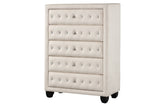 Modern Style Crystal Tufted Upholstery 5-Drawer Chest finished with Velvet Fabric made with Wood in B009136651