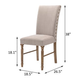 Cream and Weathered Oak Tight Back Parson Chairs B062P182741