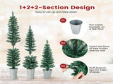 3 PCS Potted Artificial Christmas Tree Christmas Decoration 15413363