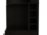 Corner bar cabinet 71" H, with two shelves at the top, 1 glass holder, 8 exterior bottle racks, 1 B097132993