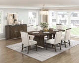 Contemporary Dining Set of 2 Side Chairs Beige Fabric Upholstery Brown Finish Wooden Furniture B011P355870