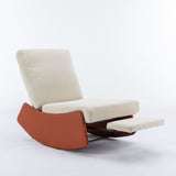 ZNTS Modern Rocking Chair Recliner, Comfy Rocker Nursery Chair with Footrest, Accent Reading Chair, W1143P163506