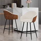 26.5'' Modern - Style counter height bar stools, with comfortable upholstery,durable metal legs N780P225243B