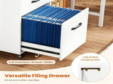 Mobile UnderDesk File Cabinet, Engineered Wood Rolling 3Drawer Office Storage Cabinet with 87393830
