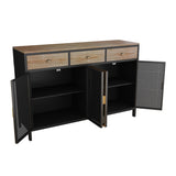 ZNTS 48" Wide 4 Doors Modern Sideboard with 3 Top Drawers, Sideboard Storage Entryway Floor 03851128