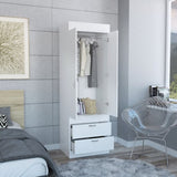 Lisboa Armoire, Rod, Double Door, Two Drawers, Metal Handles White B200P242411