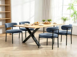 All-in-One Gray 4-Piece Modern Round Upholstered Kitchen Chairs, Curved Backrest, Soft Thick Cushion 61123655