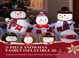6.2FT Lighted Christmas Inflatable Decoration, Inflatable Snowman Family with Bunting, Funny Blow Up 53962296