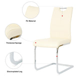 Modern Light Yellow PU dining chair living room chair upholstered chair, electroplated metal chair W210P179894