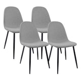 Dinings Set of 4, Modern Accents with Linen Fabric Upholstered Seat, Spoon Shape Kitchen 64149135