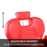 All Purpose Barber Chair Heavy Duty 440lbs Reclining Swivel Hydraulic for Barbershop Hair Salon, Red 51950622