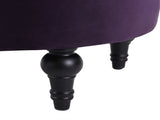 Dawn Tufted Round Ottoman Nailhead Accents, Purple Velvet B2719P238412