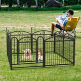 ZNTS Dog Playpen Indoor 24 inch 8 Panels Metal Dog Pen Pet Dog Fence Outdoor Exercise Pen with Doors, W368P233996