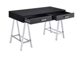 Coleen Black High Gloss & Chrome Finish Writing Desk B2726P315589