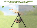 68*43*60 inch Khaki KD Model with Cushion Canopy Iron Oxford Fabric 250kg Iron Swing Set 41207129