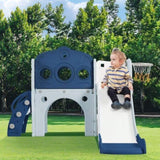 ZNTS 7 in 1 Toddler Slide Set, Freestanding Spaceship Set with Slide, Kids Slide Playset Structure, Arch N710P173044C